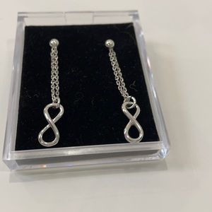 Infinity Style Dangle Earrings Sterling Silver